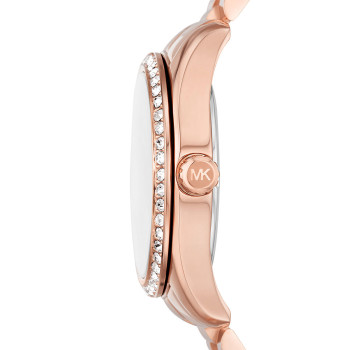 Montre à quartz en acier - Doré rose et blanc - 02 - 33892943