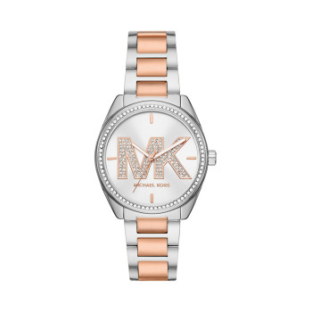 Montre à quartz en acier - Argenté et doré rose - 02 - 33892947