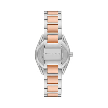 Montre à quartz en acier - Argenté et doré rose - 02 - 33892947