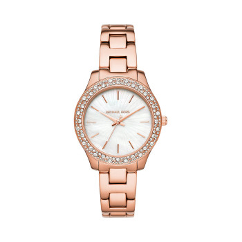 Montre à quartz en acier - Doré rose et blanc - 02 - 33892948