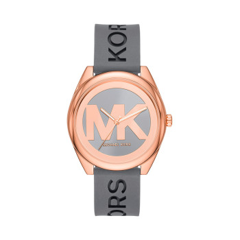 Montre à quartz en silicone Everest - 
Gris et doré rose - 02 - 33892978