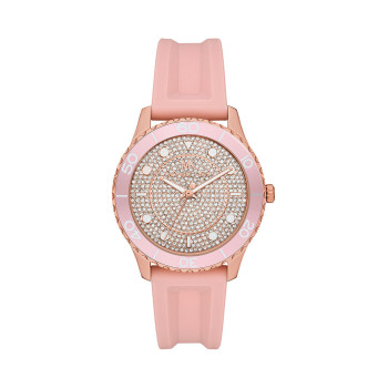 Montre à quartz en silicone Runway - Rose et doré rose - 02 - 33892979