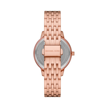 Coffret montre à quartz en acier et bracelet - Doré rose - 02 - 33892916