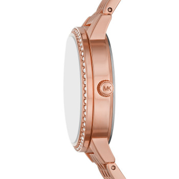 Coffret montre à quartz en acier et bracelet - Doré rose - 02 - 33892916