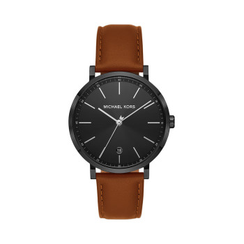 Montre à quartz en cuir - Marron et noir - 02 - 33892928