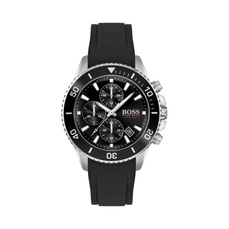 Montre à quartz en silicone - Chronographe - Doré et noir - 02 - 33390893