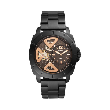 Montre à quartz en acier Privateer - Noir et marron - 02 - 33905989