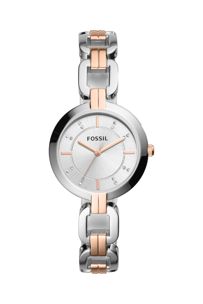 Montre à quartz en acier Kerrigan - Argenté et doré rose - 02 - 33906009