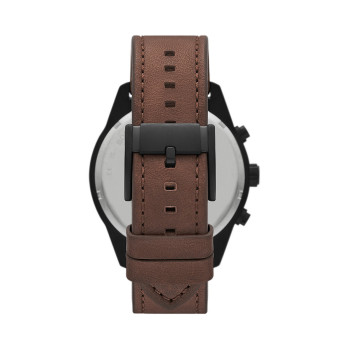 Montre à quartz en cuir Brox - Marron et noir - 02 - 33906024