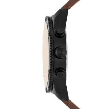 Montre à quartz en cuir Brox - Marron et noir - 02 - 33906024