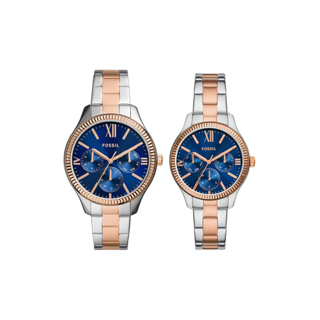 2 montres à quartz en acier - Argenté et doré rose - 02 - 33906038