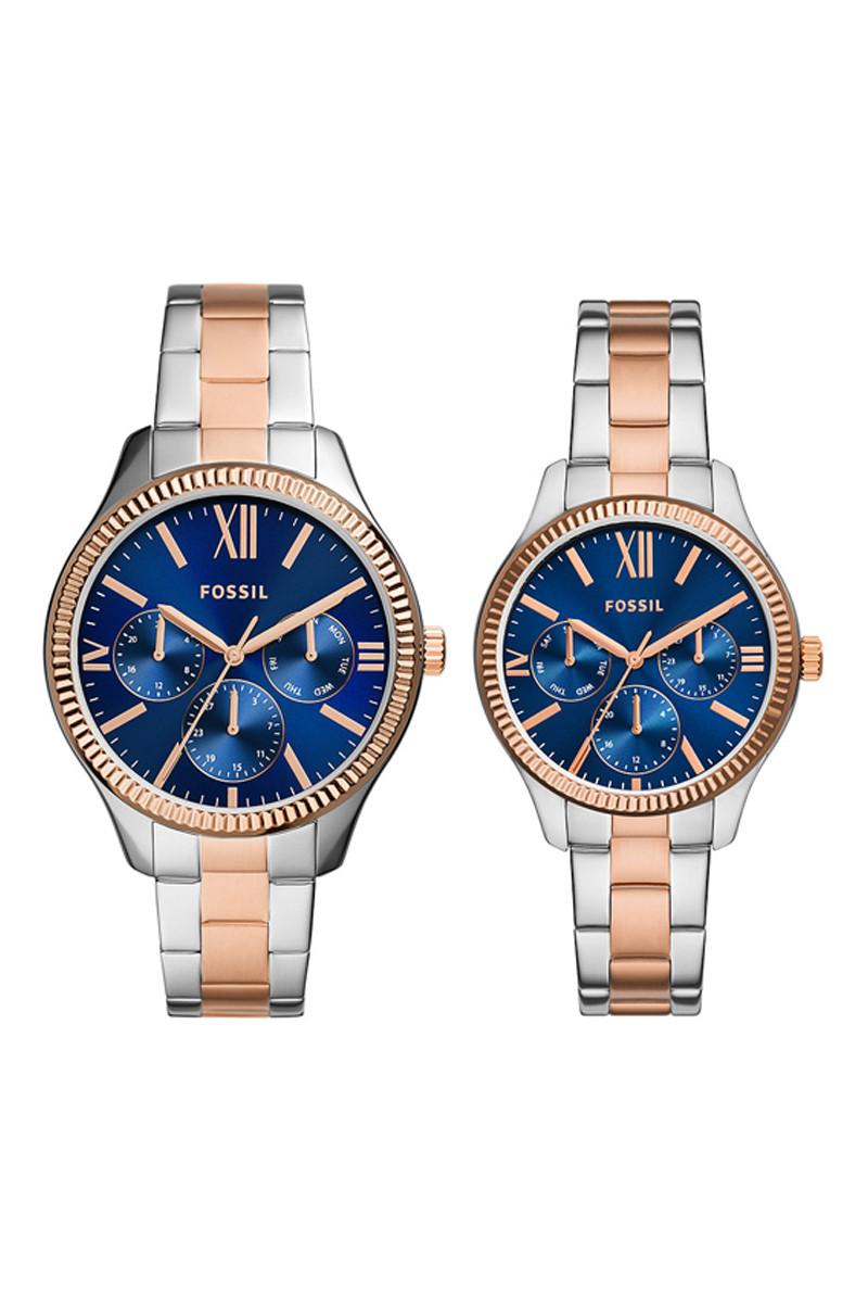 2 montres à quartz en acier - Argenté et doré rose - 02 - 33906038