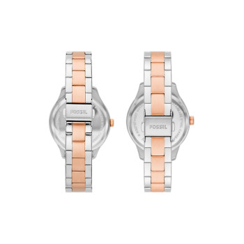 2 montres à quartz en acier - Argenté et doré rose - 02 - 33906038