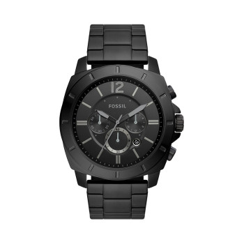 Montre à quartz en acier Privateer - Chronographe - Noir - 02 - 33906044