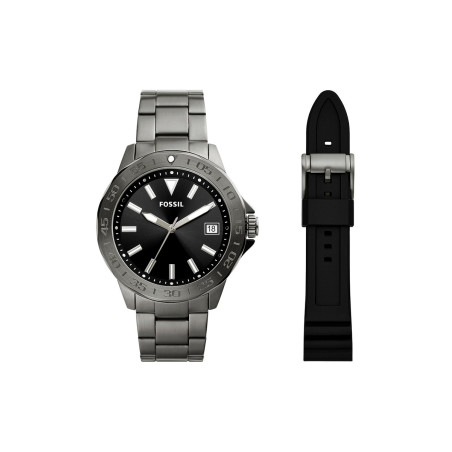 Coffret montre à quartz et bracelets en acier et silicone Bannon - 02 - 33906045