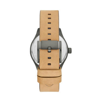 Montre à quartz en cuir - Beige et noir - 02 - 33906047