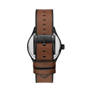 Montre à quartz en cuir - Marron et noir - 02 - 33906049