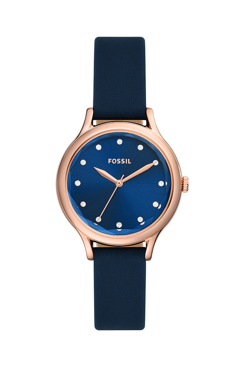 Montre à quartz en cuir Laney - Bleu marine et doré rose - 02 - 33906050