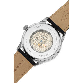 Montre automatique en cuir Flynn - Noir et doré rose - 02 - 33906055