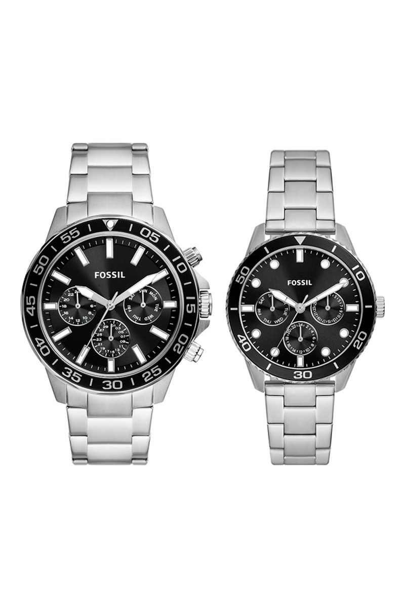 Coffret 2 montres à quartz en acier Bannon - Argenté - 02 - 33906057