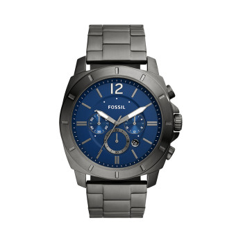 Montre à quartz en acier Privateer - Gris foncé et bleu - 02 - 33906059