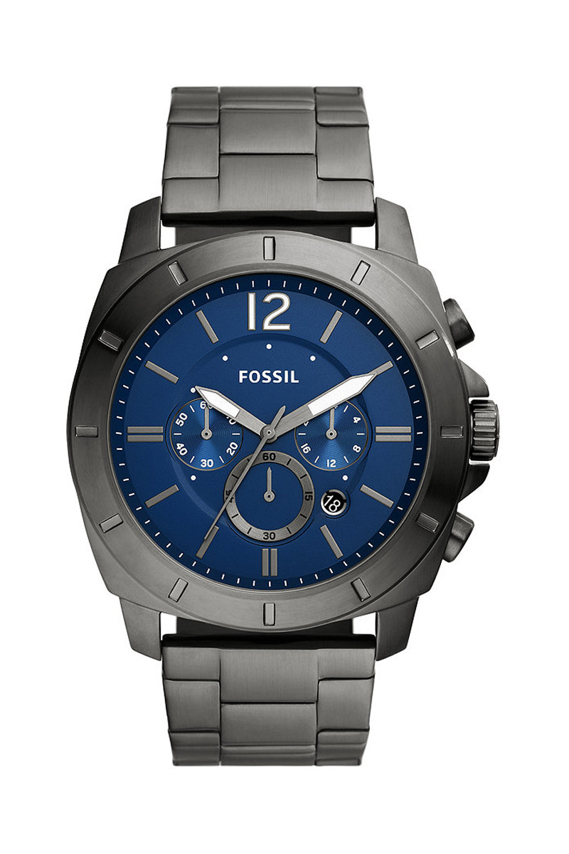 Montre à quartz en acier Privateer - Gris foncé et bleu - 02 - 33906059