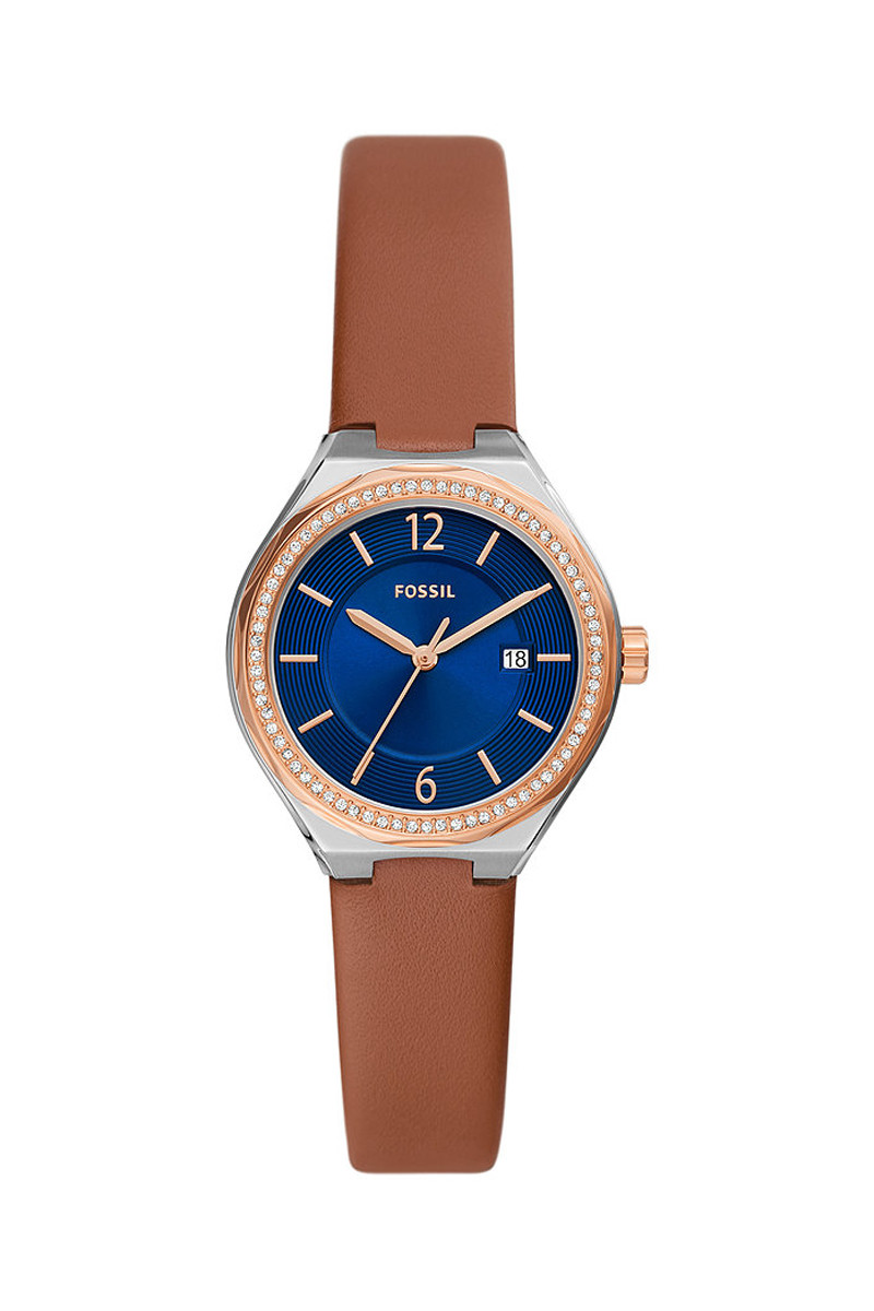 Montre à quartz en cuir Eevie - Marron et doré rose - 02 - 33906080