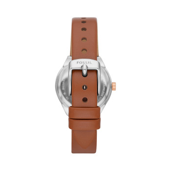 Montre à quartz en cuir Eevie - Marron et doré rose - 02 - 33906080