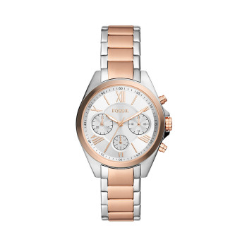 Montre à quartz en acier Modern Courier - Chronographe - Argenté et doré rose - 02 - 33906094