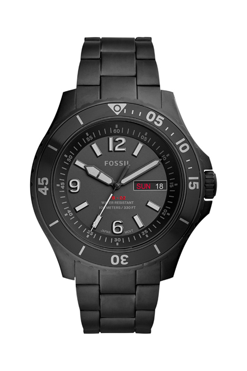 Montre à quartz en acier - Noir - 02 - 33906095