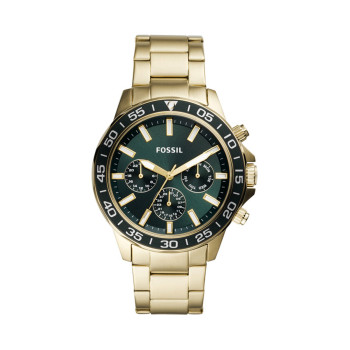 Montre à quartz en acier - Doré et vert foncé - 02 - 33906103