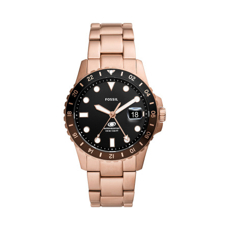 Montre à quartz en acier - GMT - Doré rose - 02 - 33906111