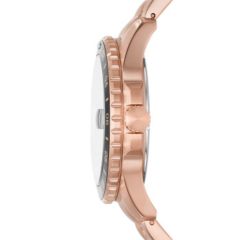 Montre à quartz en acier - GMT - Doré rose - 02 - 33906111