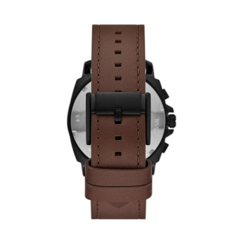 Montre à quartz en cuir Privateer - Chronographe - Marron et noir - 02 - 33906334