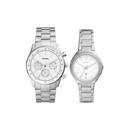 Coffret 2 montres à quartz en acier Sullivan - Tachymètre - Argenté - 02 - 33906339