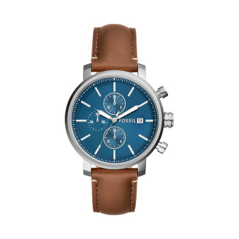 Montre à quartz en cuir Rhett - Marron et argenté - 02 - 33906342