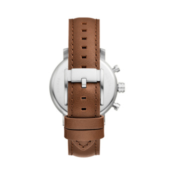 Montre à quartz en cuir Rhett - Marron et argenté - 02 - 33906342