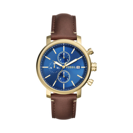 Montre à quartz en cuir Rhett - Marron et doré - 02 - 33906343