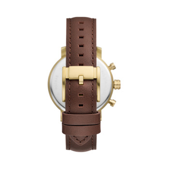 Montre à quartz en cuir Rhett - Marron et doré - 02 - 33906343