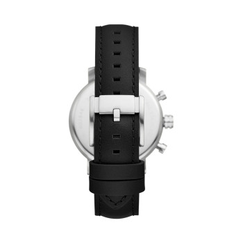 Montre à quartz en cuir Rhett - Noir et argenté - 02 - 33906344