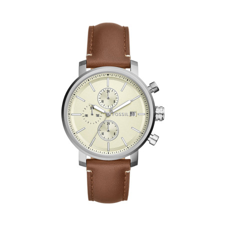 Montre à quartz en cuir Rhett - Marron et argenté - 02 - 33906345