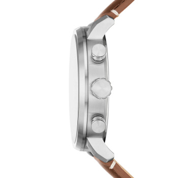 Montre à quartz en cuir Rhett - Marron et argenté - 02 - 33906345