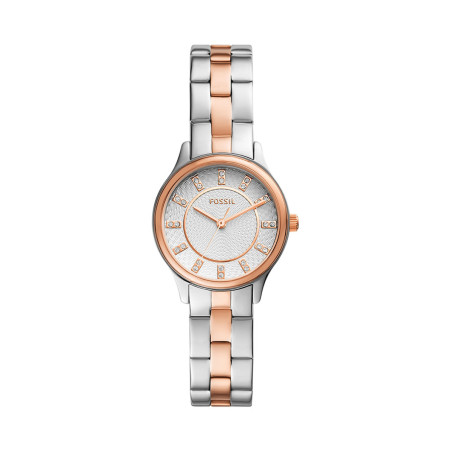 Montre à quartz en acier Modern - Argenté et doré rose - 02 - 33906364