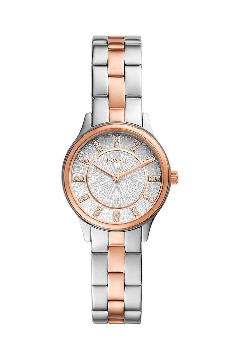 Montre à quartz en acier Modern - Argenté et doré rose - 02 - 33906364