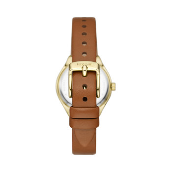 Montre à quartz en cuir Eevie - Marron et doré - 02 - 33906368