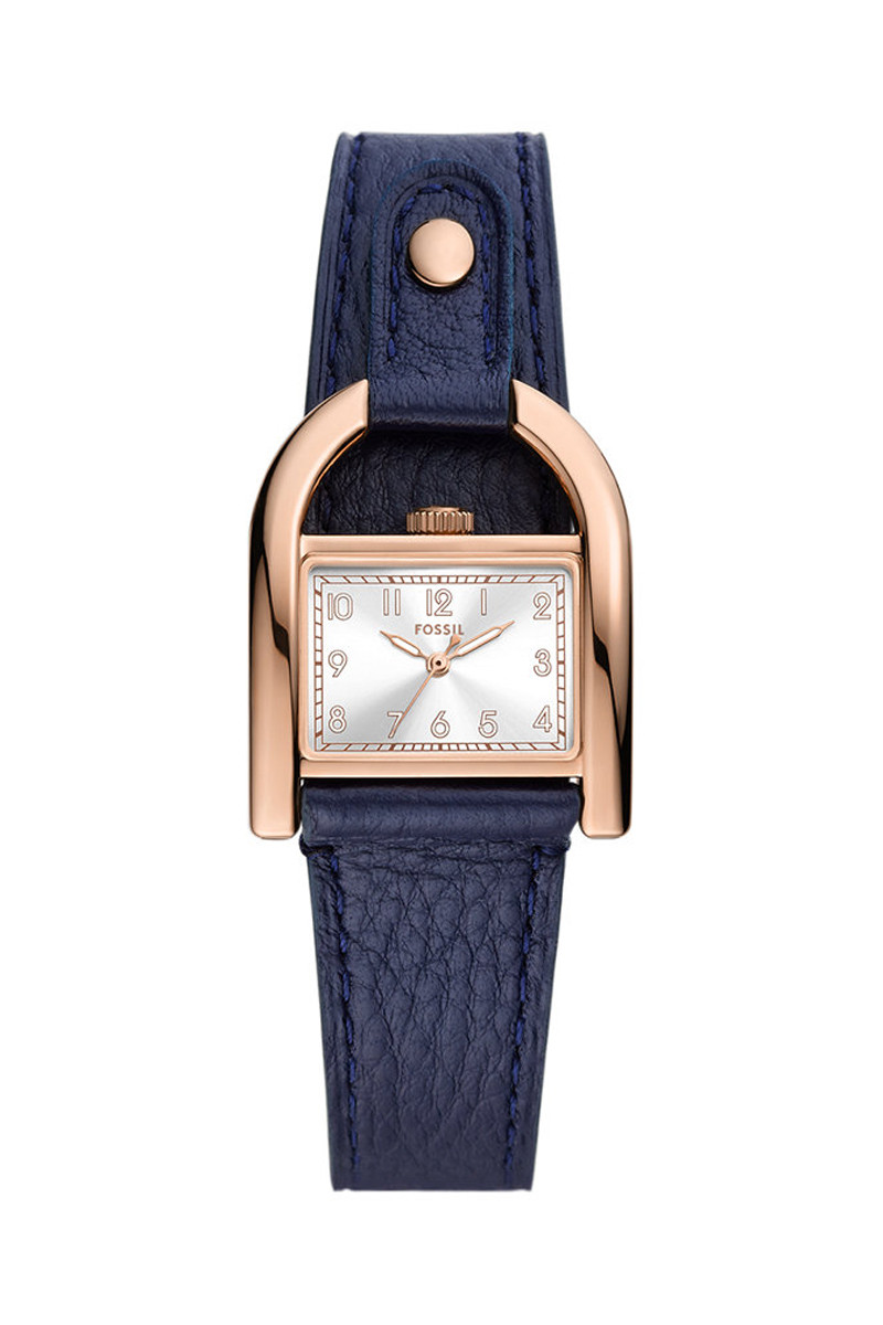 Montre à quartz en cuir Harwell - Bleu et doré rose - 02 - 33906370