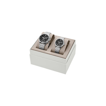 Coffret 2 montres à quartz en acier - 02 - 33906416