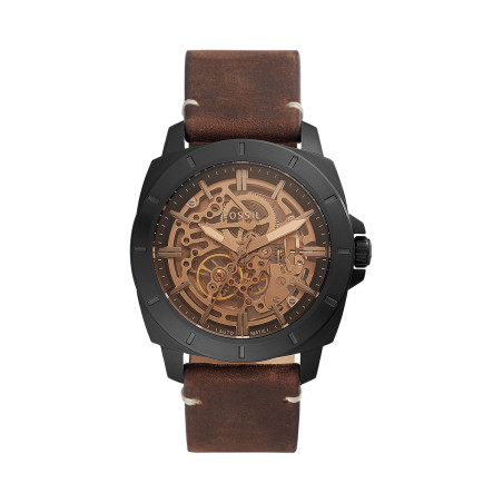 Montre automatique en cuir Privateer Sport - Marron et noir - 02 - 33906665