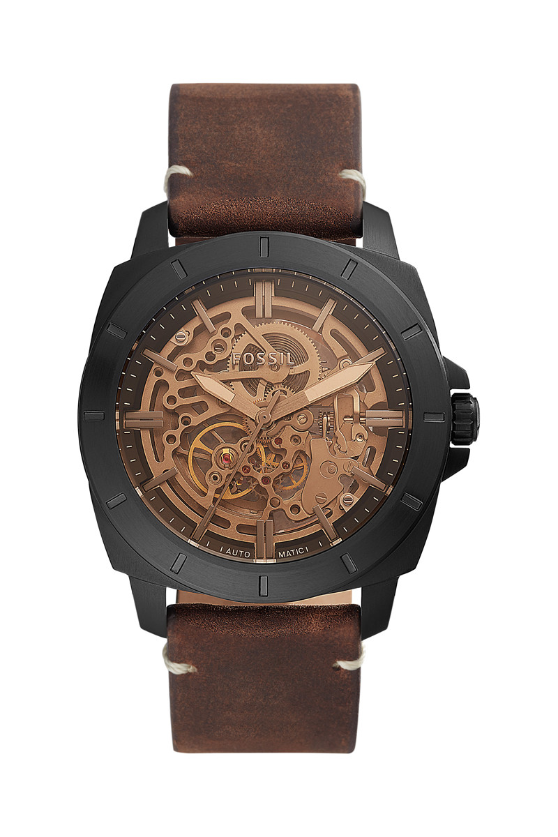 Montre automatique en cuir Privateer Sport - Marron et noir - 02 - 33906665