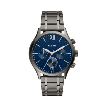 Montre à quartz en acier Fenmore - Argenté et bleu - 02 - 33906669